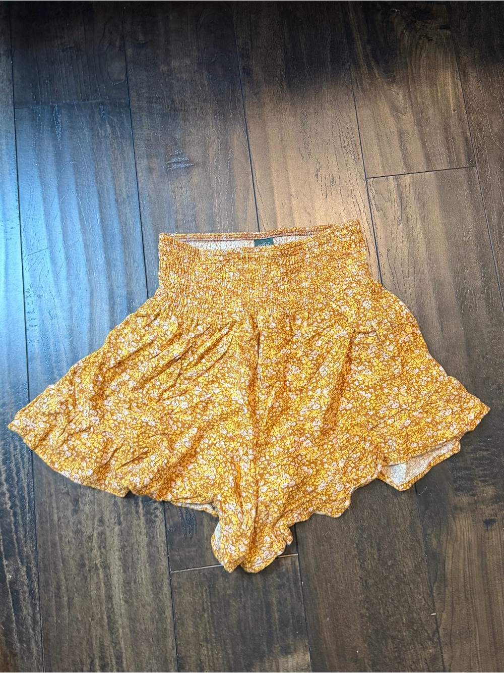 wild fable Mustard and Brown Textured Smocked Top